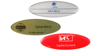 Premium Impress Name Badge, 75 X 32 mm - Oval